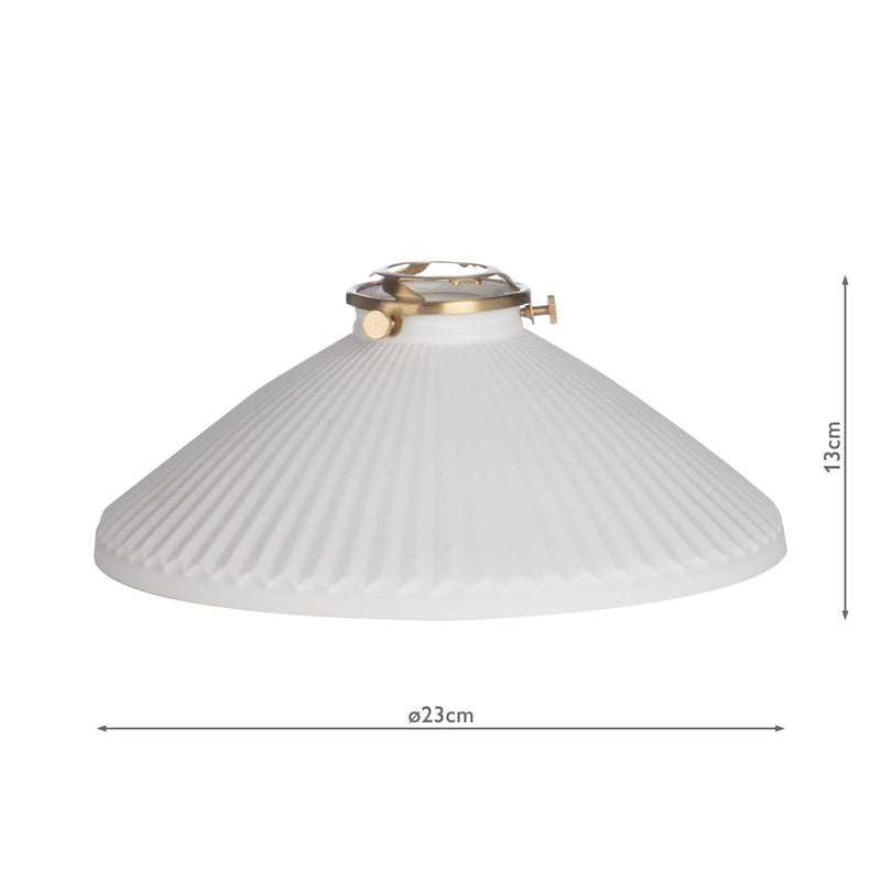 Dar Lighting Accessories Easy Fit White Shallow Ceramic Shade 23cm • ACC880