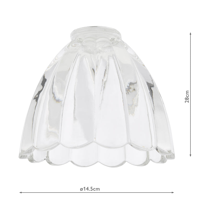 Dar Lighting Easy Fit Scalloped Bell Glass Shade • ACC881