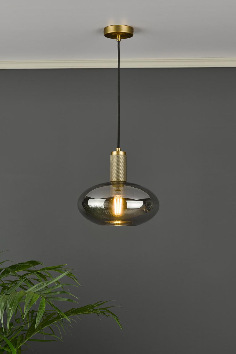 Dar Lighting Aiden Easy Fit Pendant Smoked Glass • AID6510A