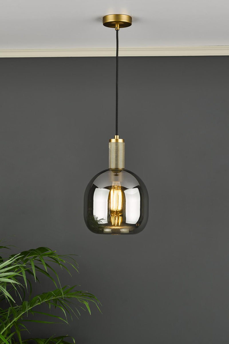 Dar Lighting Aiden Easy Fit Pendant Smoked Glass  • AID6510C