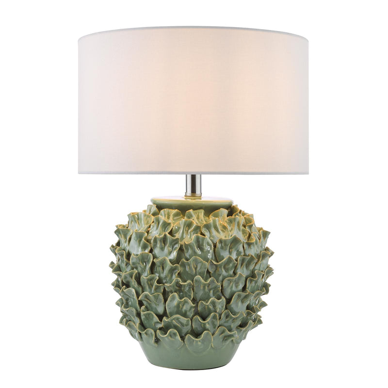 Dar Lighting Ailsa Ceramic Table Lamp Green Base Only • AIL4224