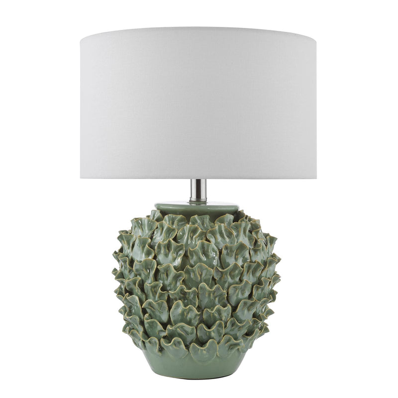 Dar Lighting Ailsa Ceramic Table Lamp Green Base Only • AIL4224