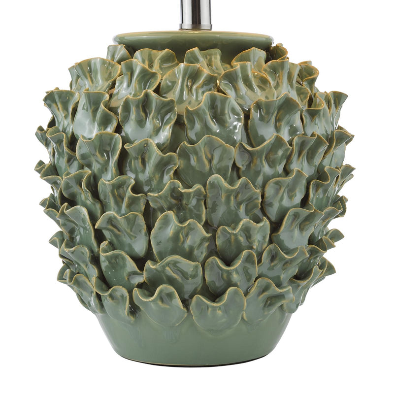 Dar Lighting Ailsa Ceramic Table Lamp Green Base Only • AIL4224