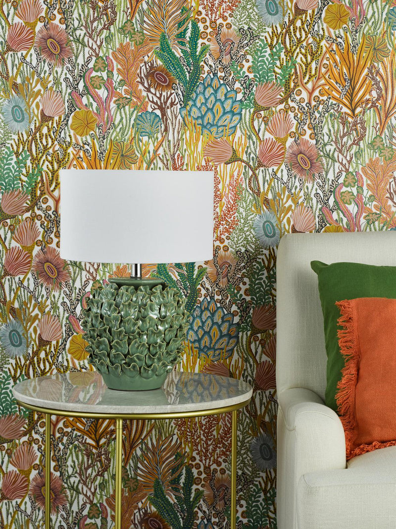 Dar Lighting Ailsa Ceramic Table Lamp Green Base Only • AIL4224