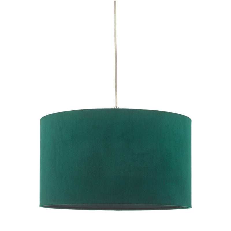 Dar Lighting Akavia Green Velvet Drum Shade 35cm 35cm • AKA6524