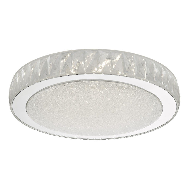 Dar Lighting Akelia Large Flush Clear and Mirror Effect LED • AKE5008