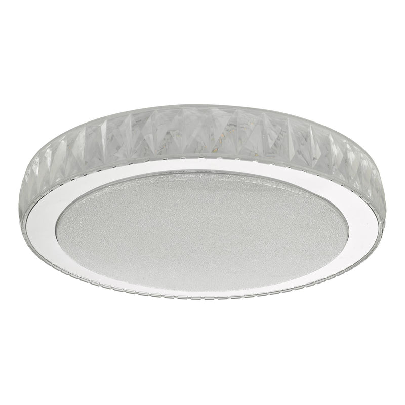 Dar Lighting Akelia Large Flush Clear and Mirror Effect LED • AKE5008