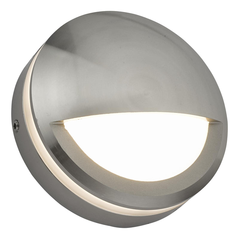 Dar Lighting Akos Round Eyelid Outdoor Wall Light Aluminium IP65 LED • AKO3268