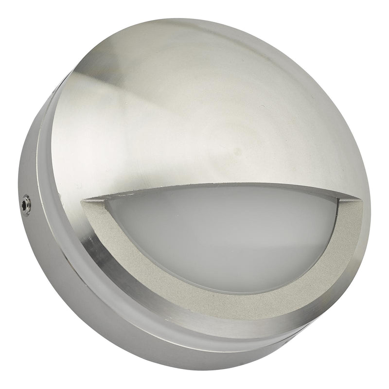 Dar Lighting Akos Round Eyelid Outdoor Wall Light Aluminium IP65 LED • AKO3268