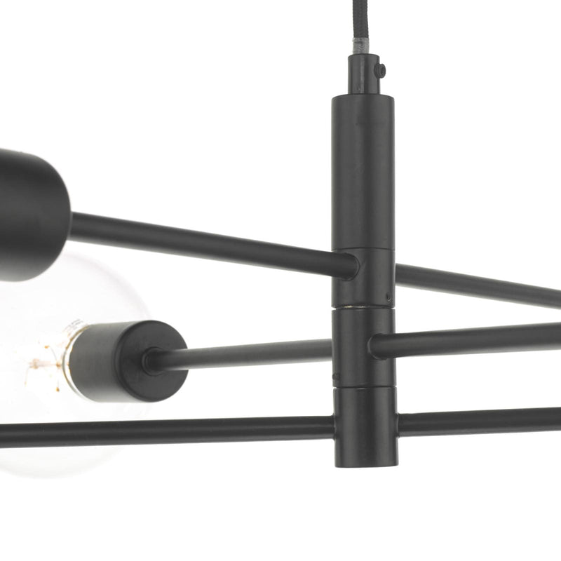 Dar Lighting Alana 6 Light Pendant Black • ALA0622
