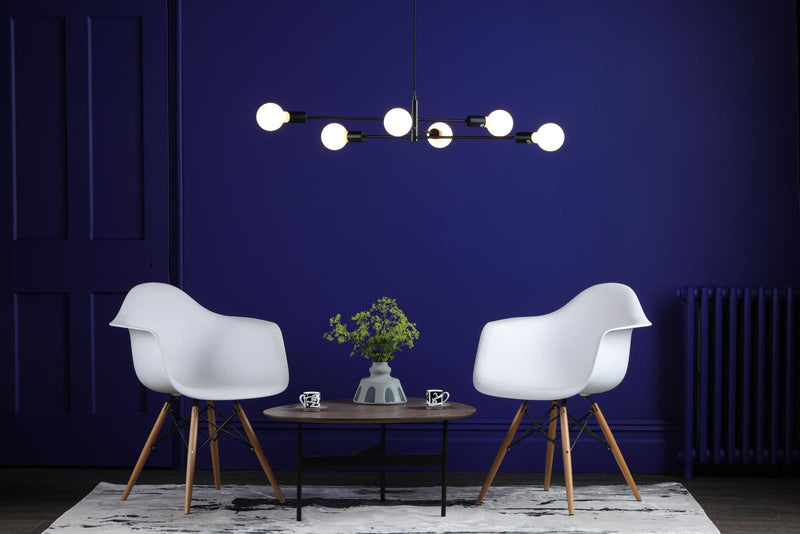 Dar Lighting Alana 6 Light Pendant Black • ALA0622