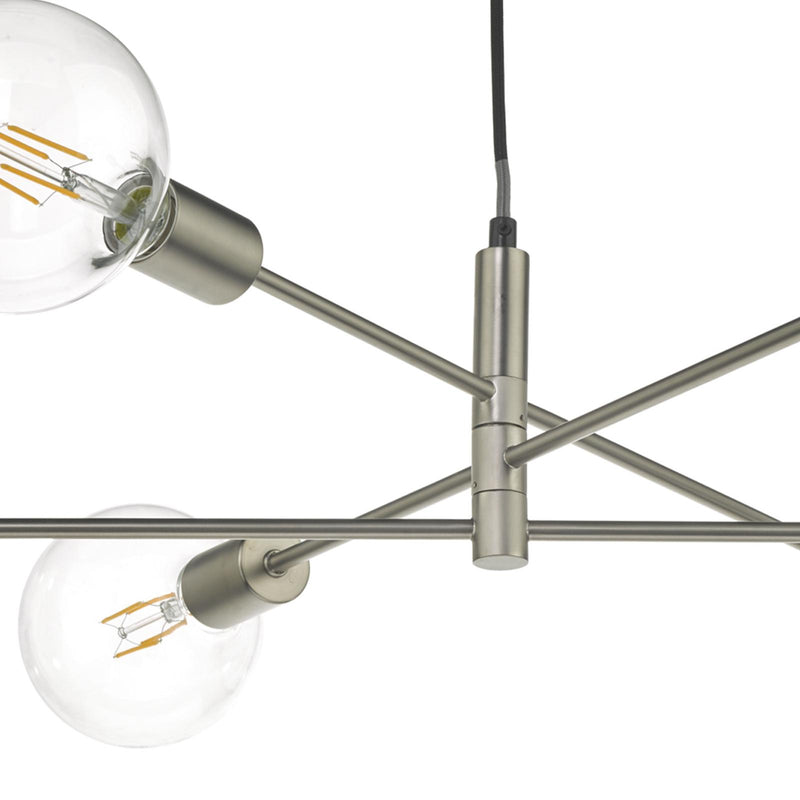 Dar Lighting Alana 6 Light Pendant Satin Chrome • ALA0646