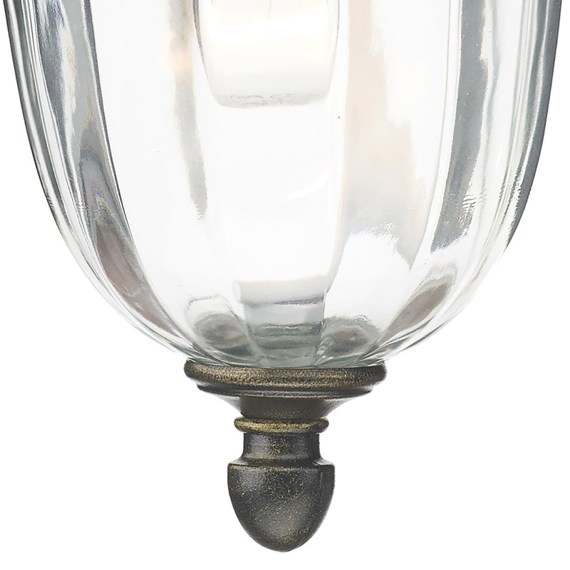 Dar Lighting Aldgate Outdoor Wall Light Black/Gold Glass IP44 • ALD1635
