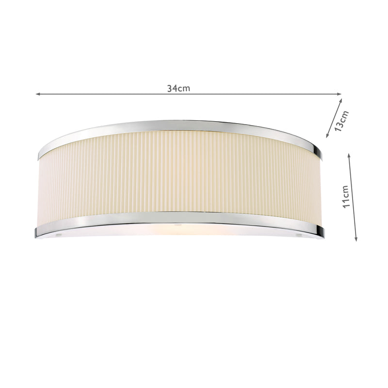 Dar Lighting Alvaro Wall Light Polished Chrome With Ivory Shade • ALV0733