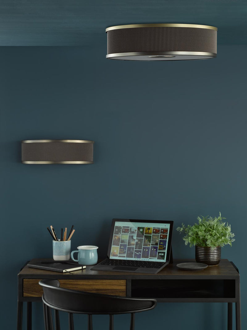 Dar Lighting Alvaro Wall Light Antique Bronze With Brown Shade • ALV0739