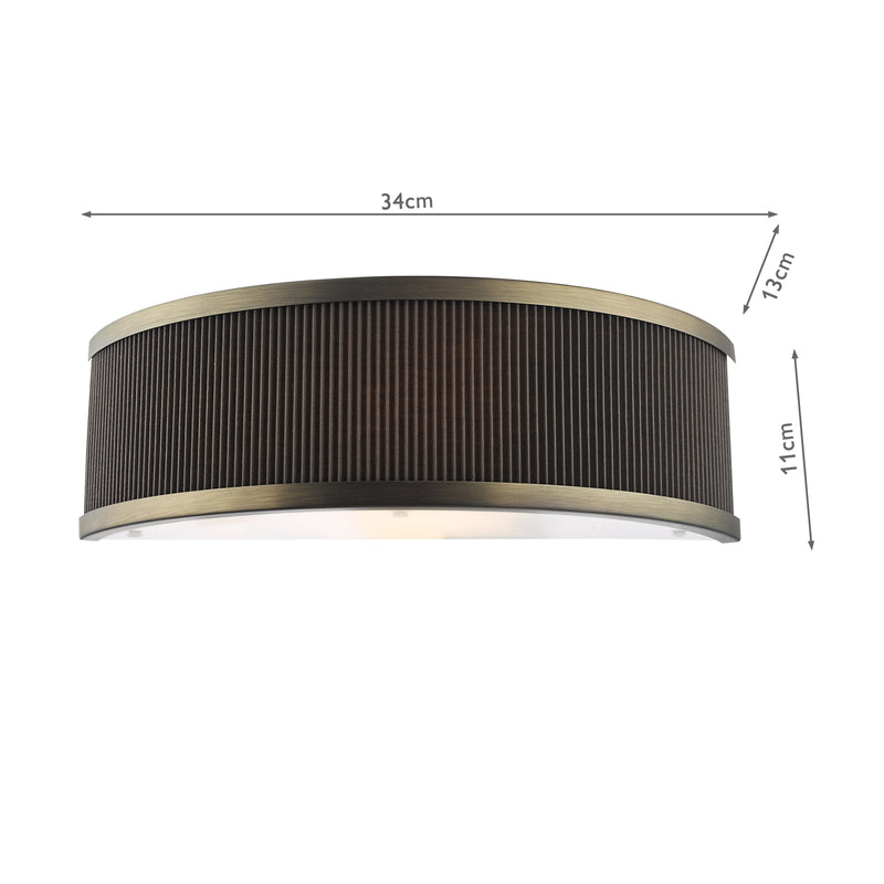 Dar Lighting Alvaro Wall Light Antique Bronze With Brown Shade • ALV0739