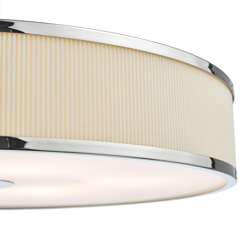 Dar Lighting Alvaro 6 Light Pendant Polished Chrome and Ivory With Shade • ALV1733