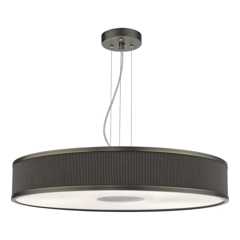Dar Lighting Alvaro 6 Light Pendant Antique Bronze and Brown With Shade • ALV1739