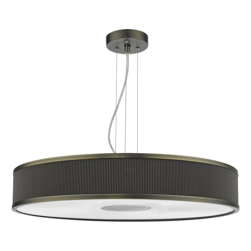 Dar Lighting Alvaro 6 Light Pendant Antique Bronze and Brown With Shade • ALV1739