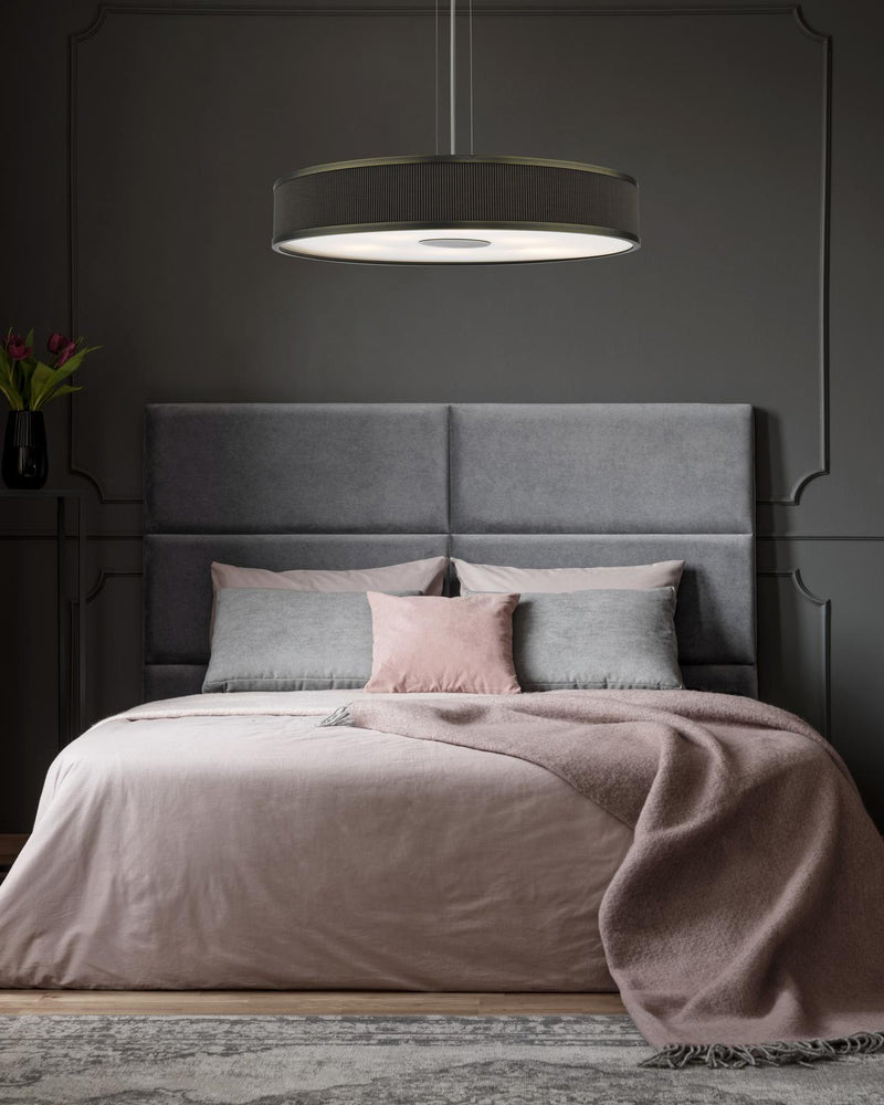 Dar Lighting Alvaro 6 Light Pendant Antique Bronze and Brown With Shade • ALV1739