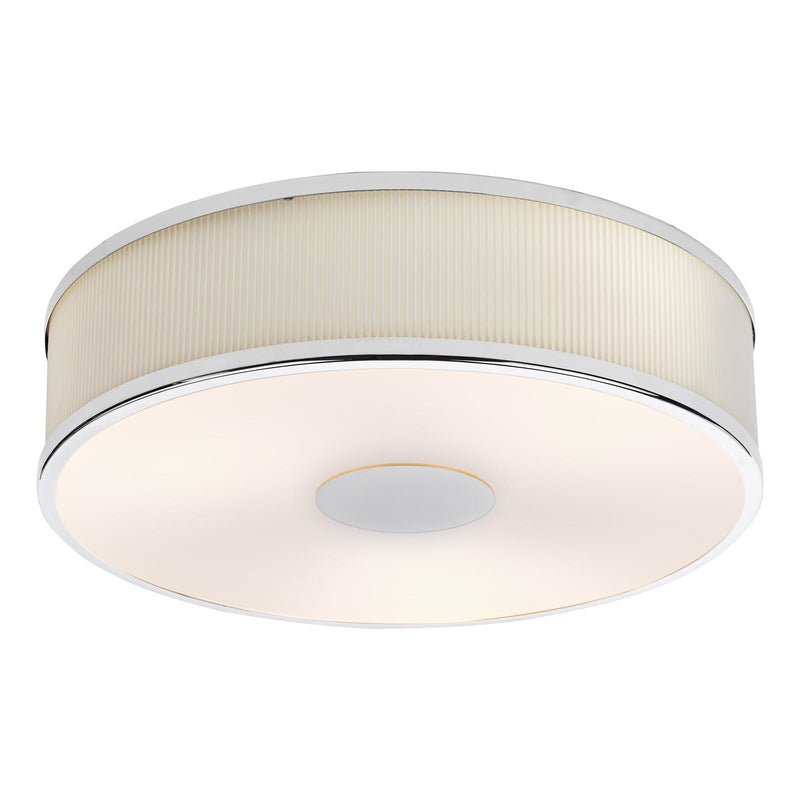 Dar Lighting Alvaro 3 Light Flush Polished Chrome With Ivory shade • ALV5233