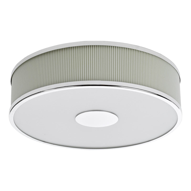 Dar Lighting Alvaro 3 Light Flush Polished Chrome With Ivory shade • ALV5233