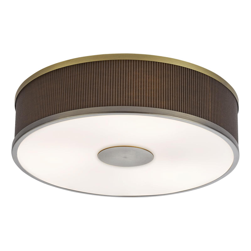 Dar Lighting Alvaro 3 Light Flush Antique Bronze With Brown Shade • ALV5239