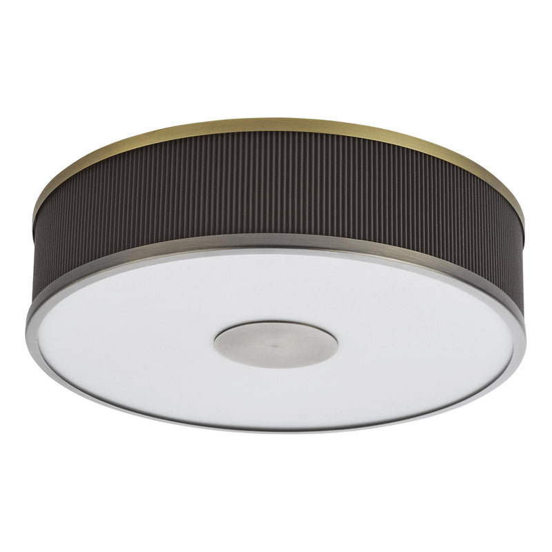 Dar Lighting Alvaro 3 Light Flush Antique Bronze With Brown Shade • ALV5239
