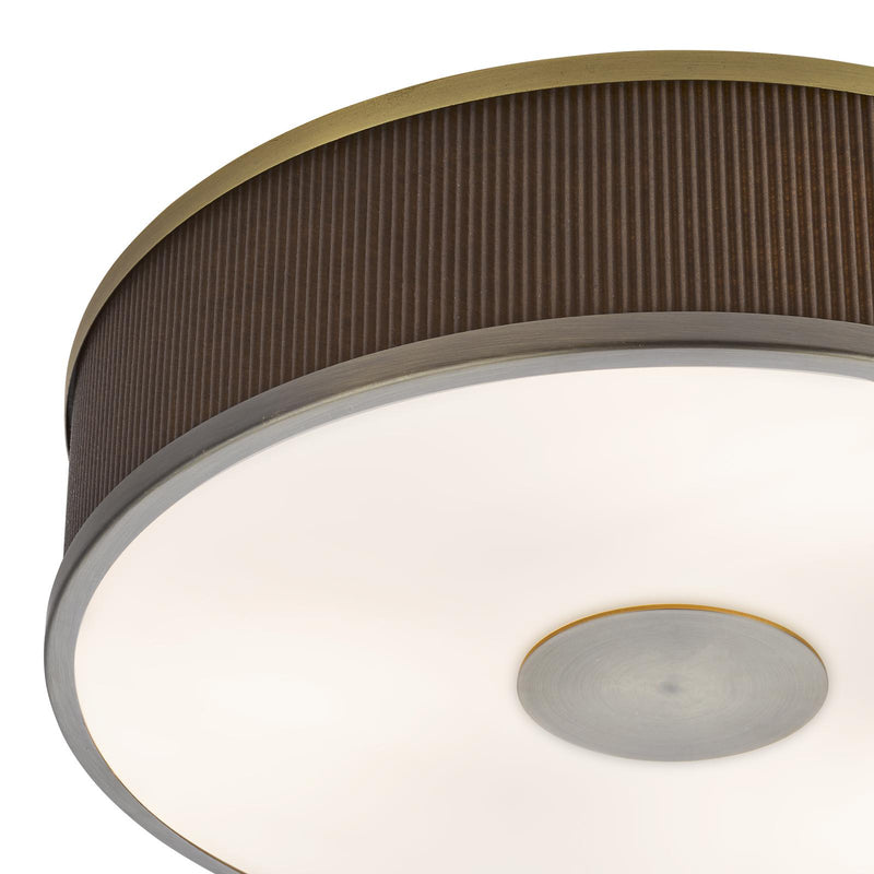 Dar Lighting Alvaro 3 Light Flush Antique Bronze With Brown Shade • ALV5239