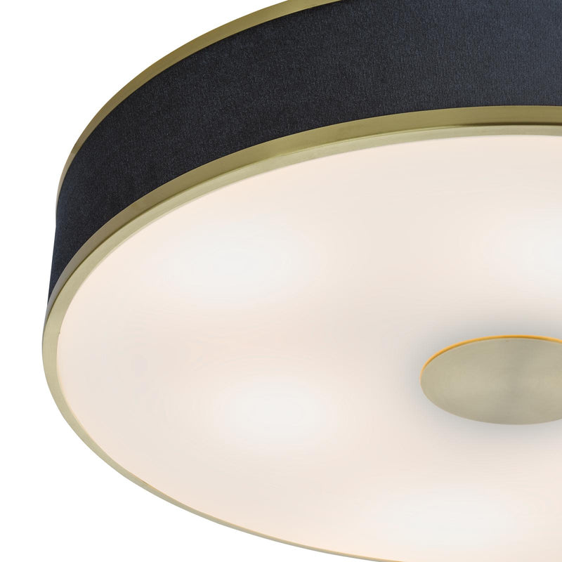 Dar Lighting Alvaro 6 Light Flush Brushed Brass With Blue shade • ALV6423