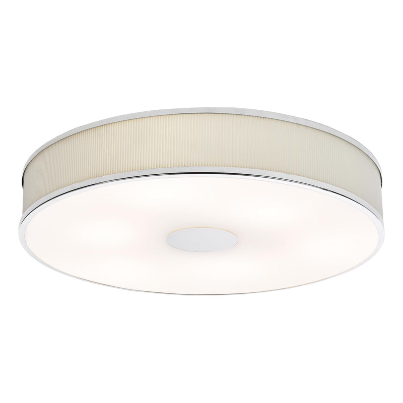 Dar Lighting Alvaro 6 Light Flush Polished Chrome With Ivory shade • ALV6433