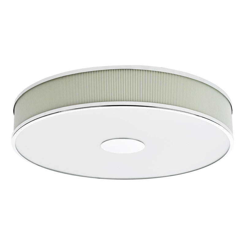 Dar Lighting Alvaro 6 Light Flush Polished Chrome With Ivory shade • ALV6433