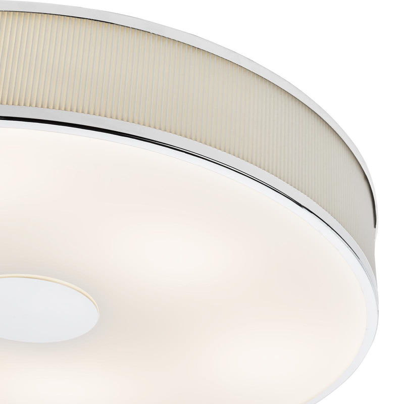 Dar Lighting Alvaro 6 Light Flush Polished Chrome With Ivory shade • ALV6433