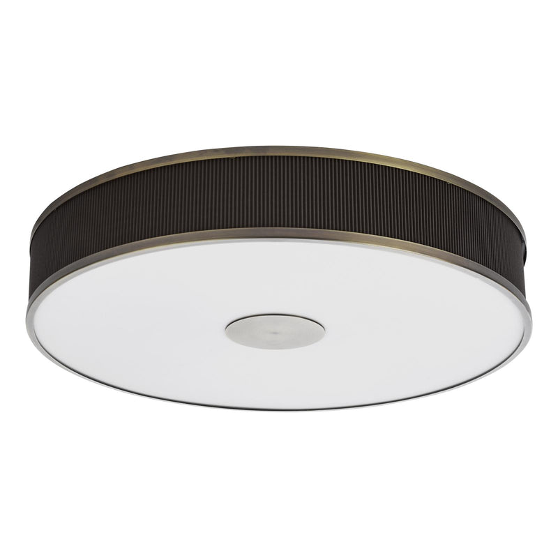 Dar Lighting Alvaro 6 Light Flush Antique Bronze With Brown Shade • ALV6439