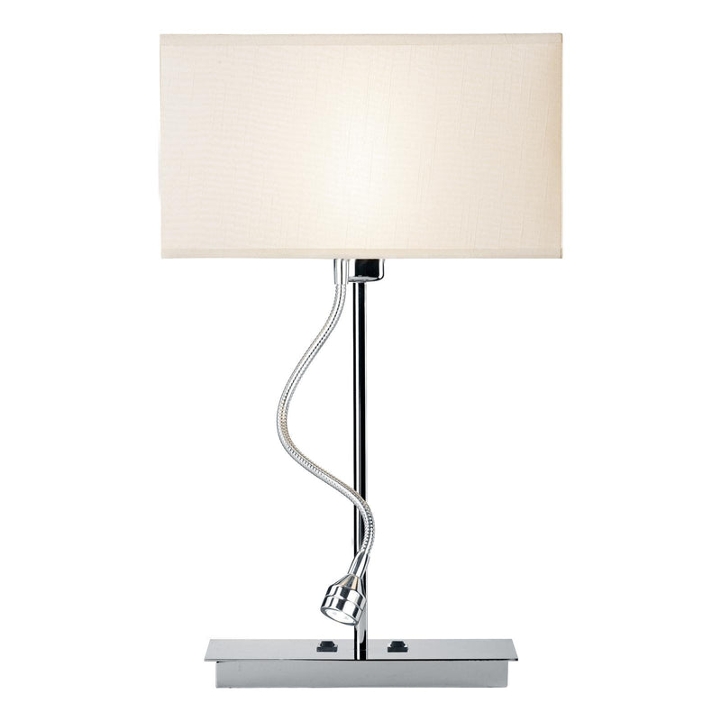 Dar Lighting Amalfi Table Lamp Polished Chrome With Shade LED • AMA4050-S1021