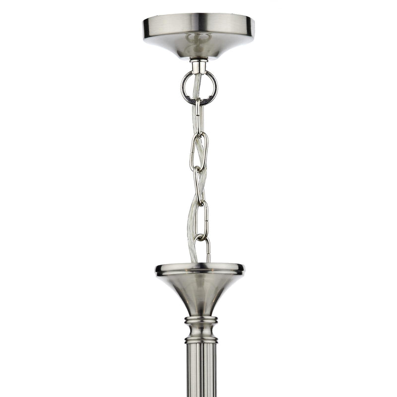 Dar Lighting Ambassador 5 Light Armed Pendant Satin Chrome Fitting Only • AMB0546