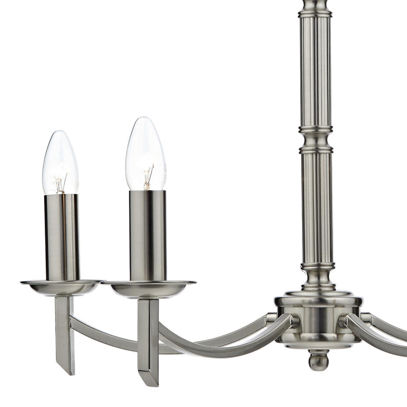 Dar Lighting Ambassador 5 Light Armed Pendant Satin Chrome Fitting Only • AMB0546