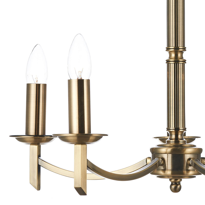 Dar Lighting Ambassador 5 Light Armed Pendant Antique Brass Fitting Only • AMB0575