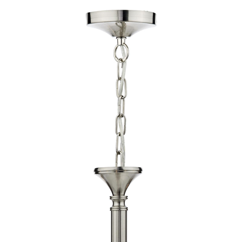 Dar Lighting Ambassador 8 Light Armed Pendant Satin Chrome Fitting Only • AMB0846