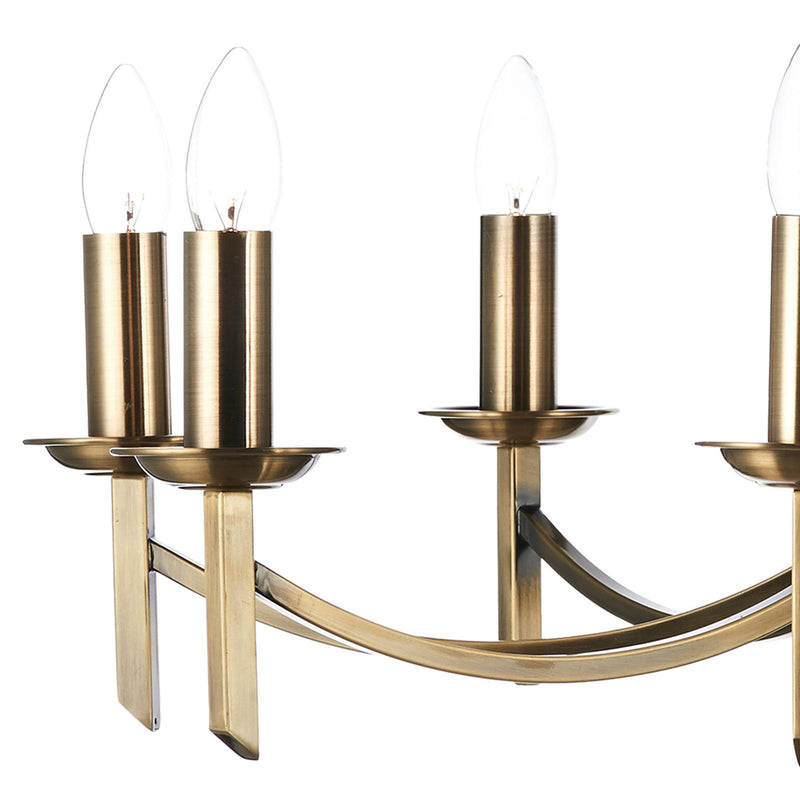 Dar Lighting Ambassador 8 Light Armed Pendant Antique Brass Fitting Only • AMB0875