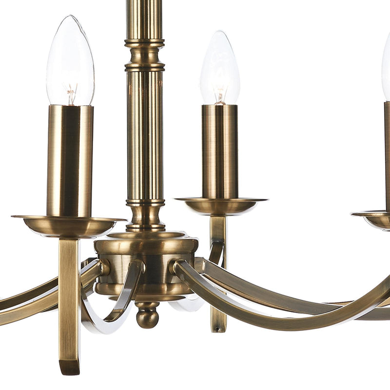 Dar Lighting Ambassador 8 Light Armed Pendant Antique Brass Fitting Only • AMB0875