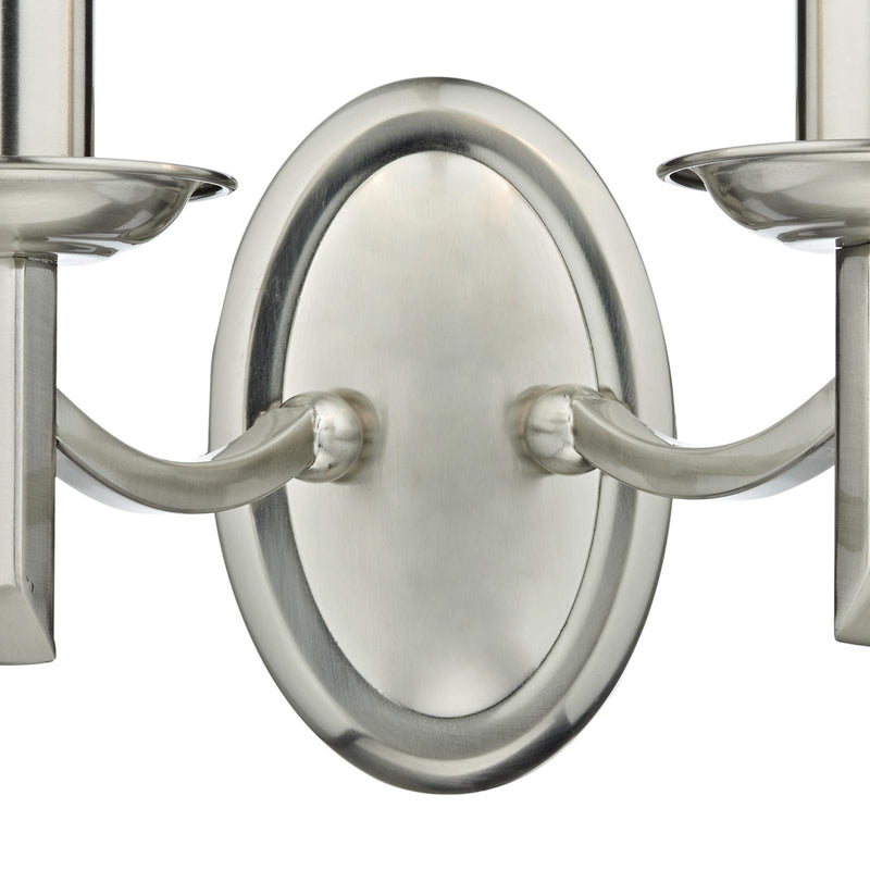 Dar Lighting Ambassador 2 Light Wall Light Satin Chrome Bracket Only • AMB0946