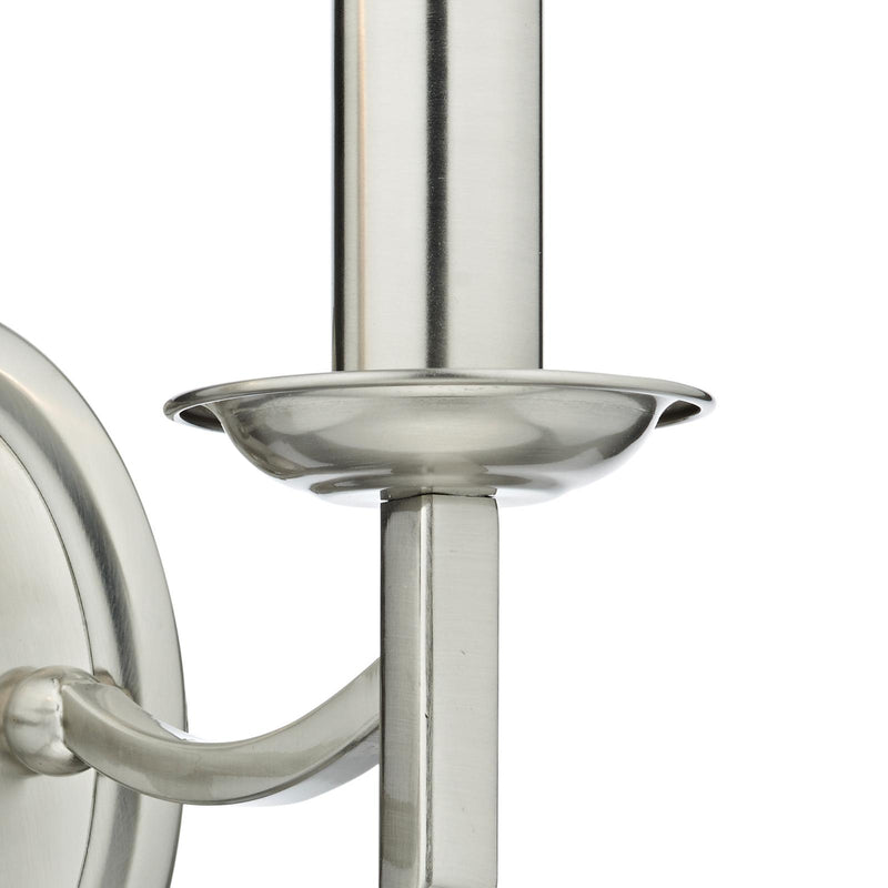 Dar Lighting Ambassador 2 Light Wall Light Satin Chrome Bracket Only • AMB0946