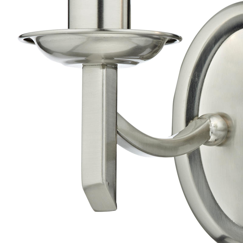 Dar Lighting Ambassador 2 Light Wall Light Satin Chrome Bracket Only • AMB0946