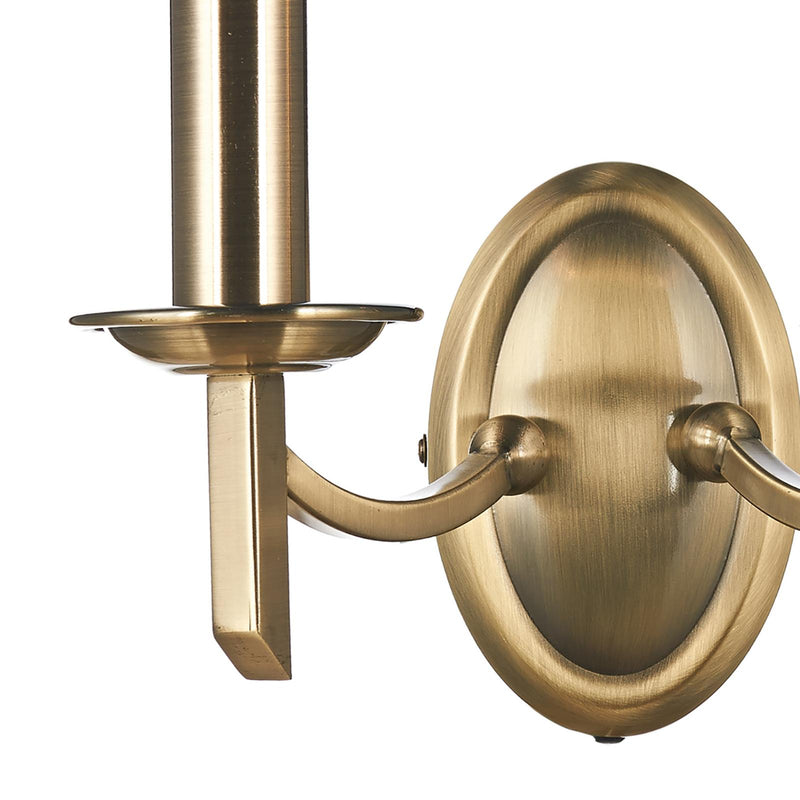 Dar Lighting Ambassador 2 Light Wall Light Antique Brass Bracket Only • AMB0975