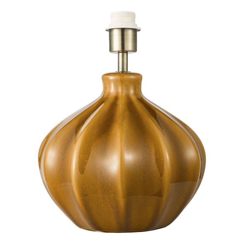 Dar Lighting Amrita Table Lamp Brown and Antique Brass Base Only • AMR4229