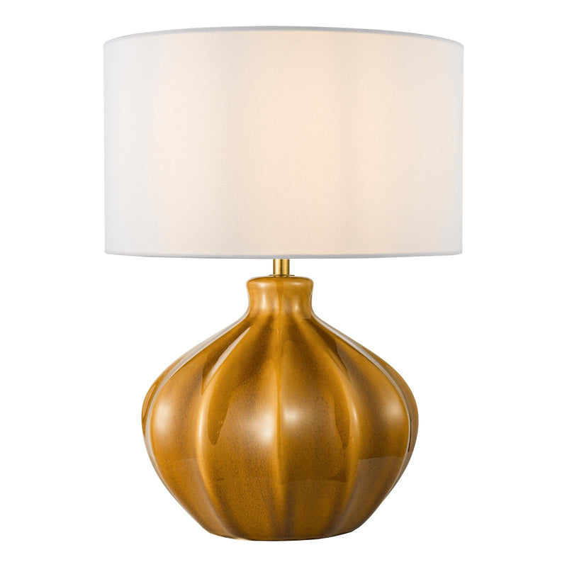 Dar Lighting Amrita Table Lamp Brown and Antique Brass Base Only • AMR4229