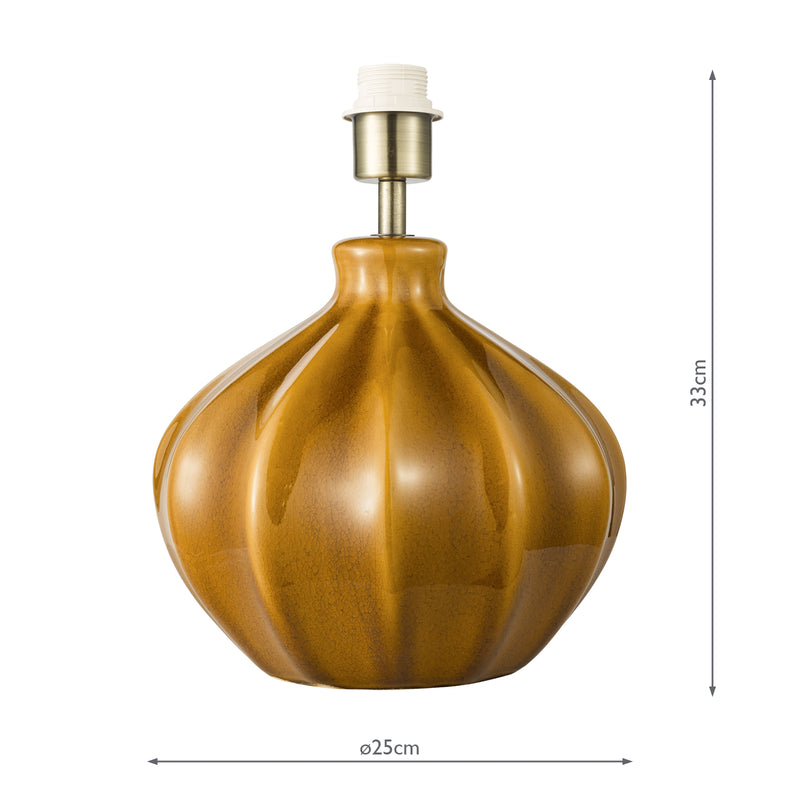 Dar Lighting Amrita Table Lamp Brown and Antique Brass Base Only • AMR4229