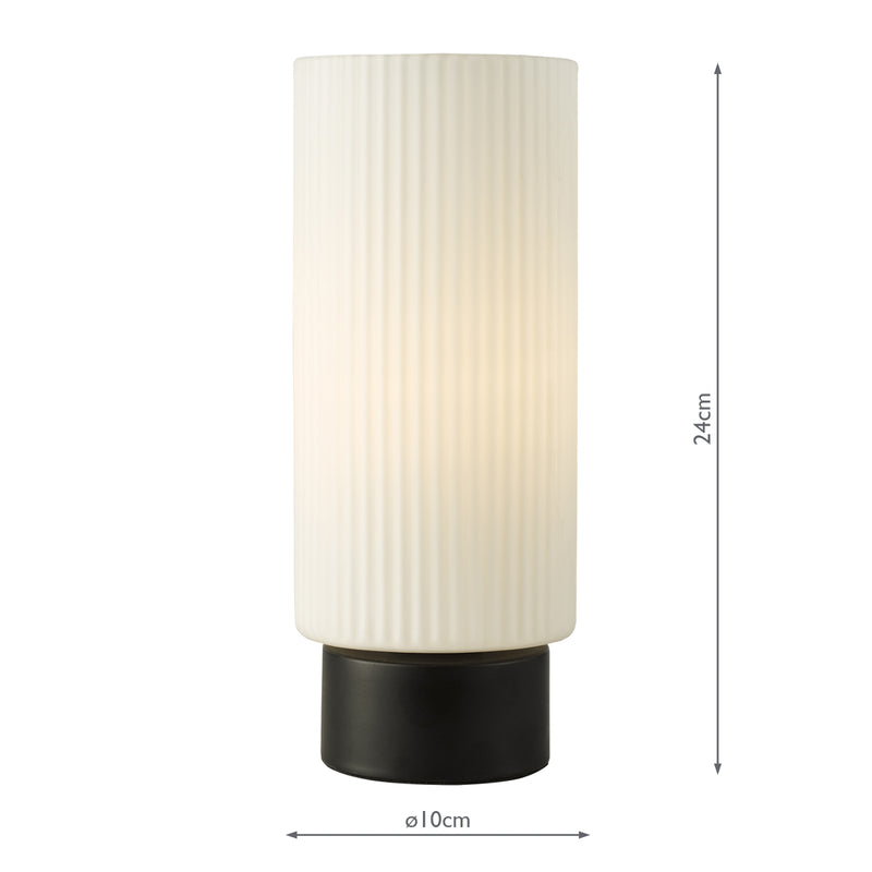 Dar Lighting Aneska Table Lamp Matt Black and Opal Glass • ANE4022