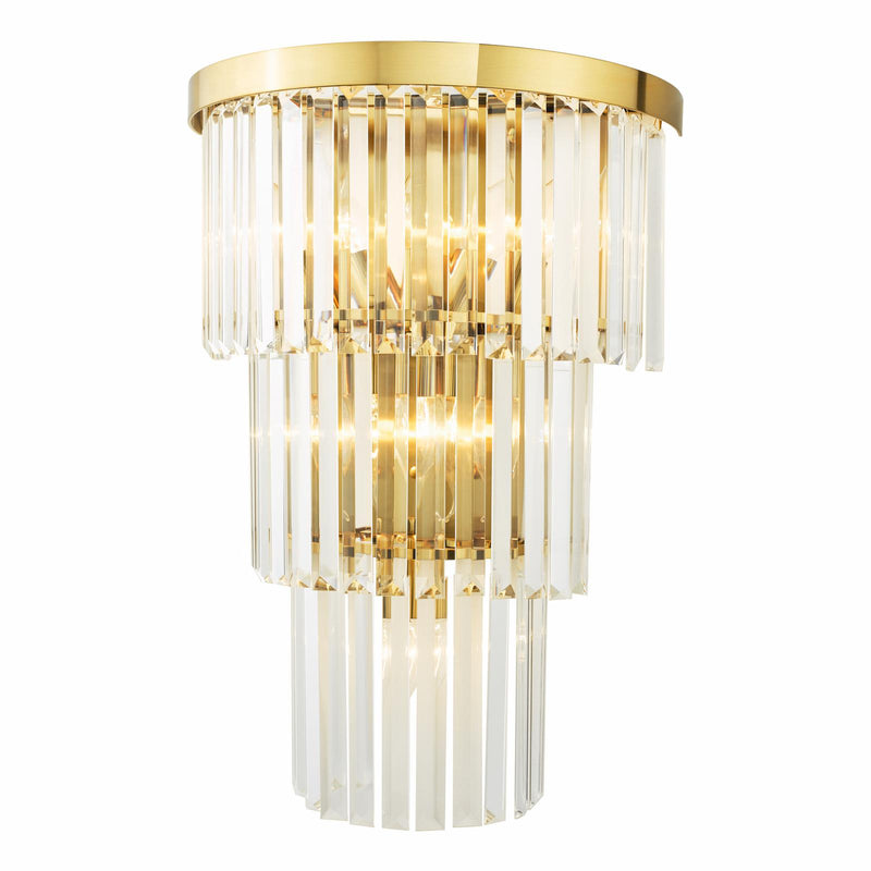 Dar Lighting Angel 6 Light Wall Light Crystal and Antique Gold • ANG3035